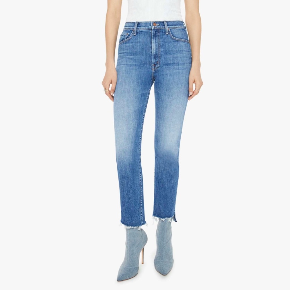 Sz 33 Women's mother Rider Ankle Fray Jeans